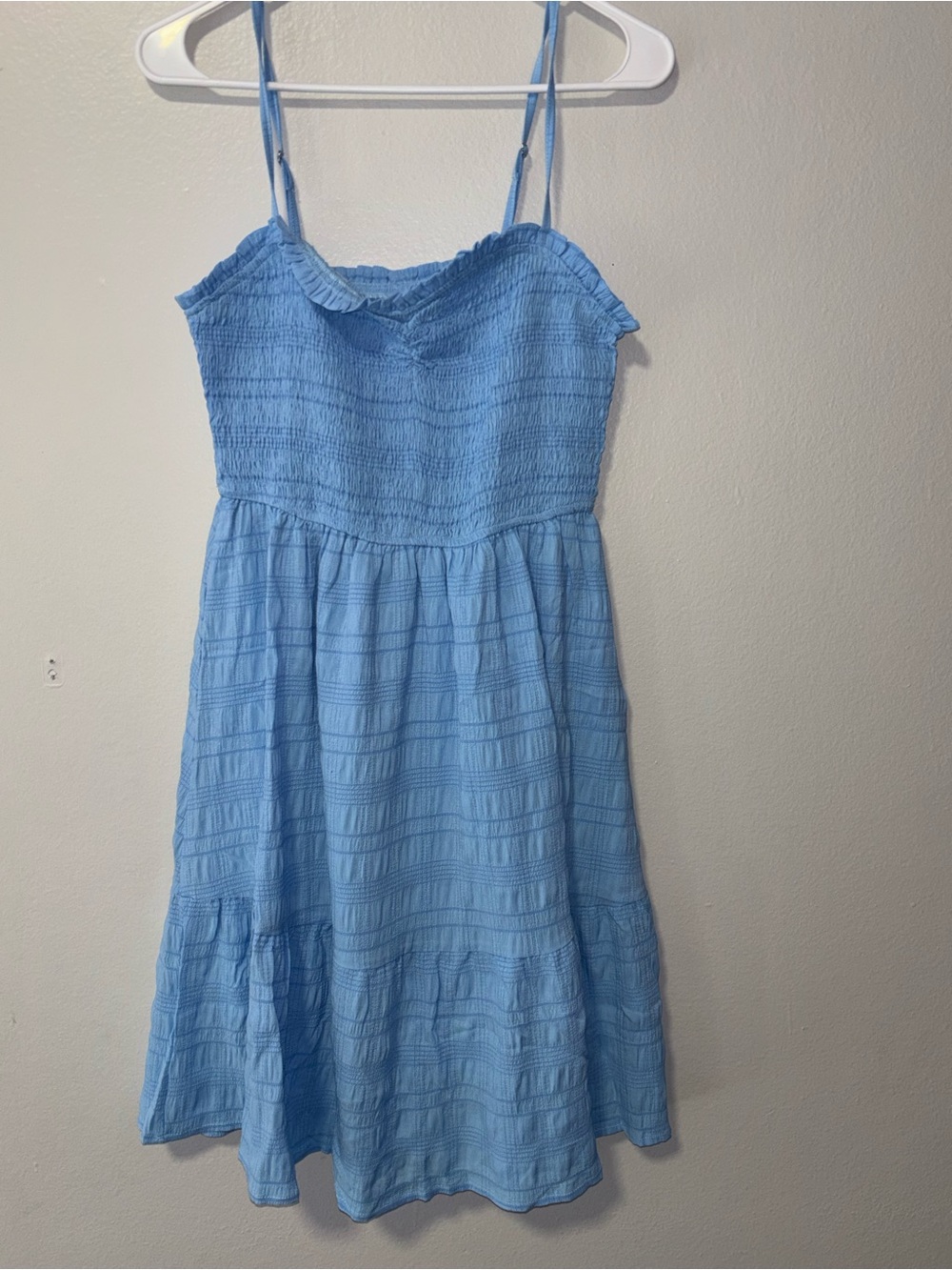 Light Blue Smocked Sundress with Spaghetti Straps